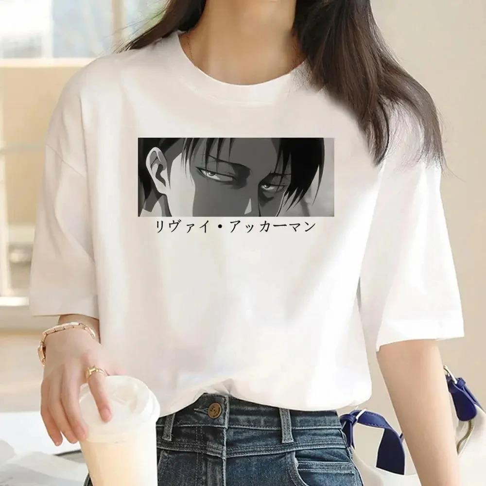 2025 Anime Attack Titan Pattern Harajuku T-shirt Casual Fashion Short Sleeve T-shirt Women's Retro Top T Shirt Aesthetic Clothes