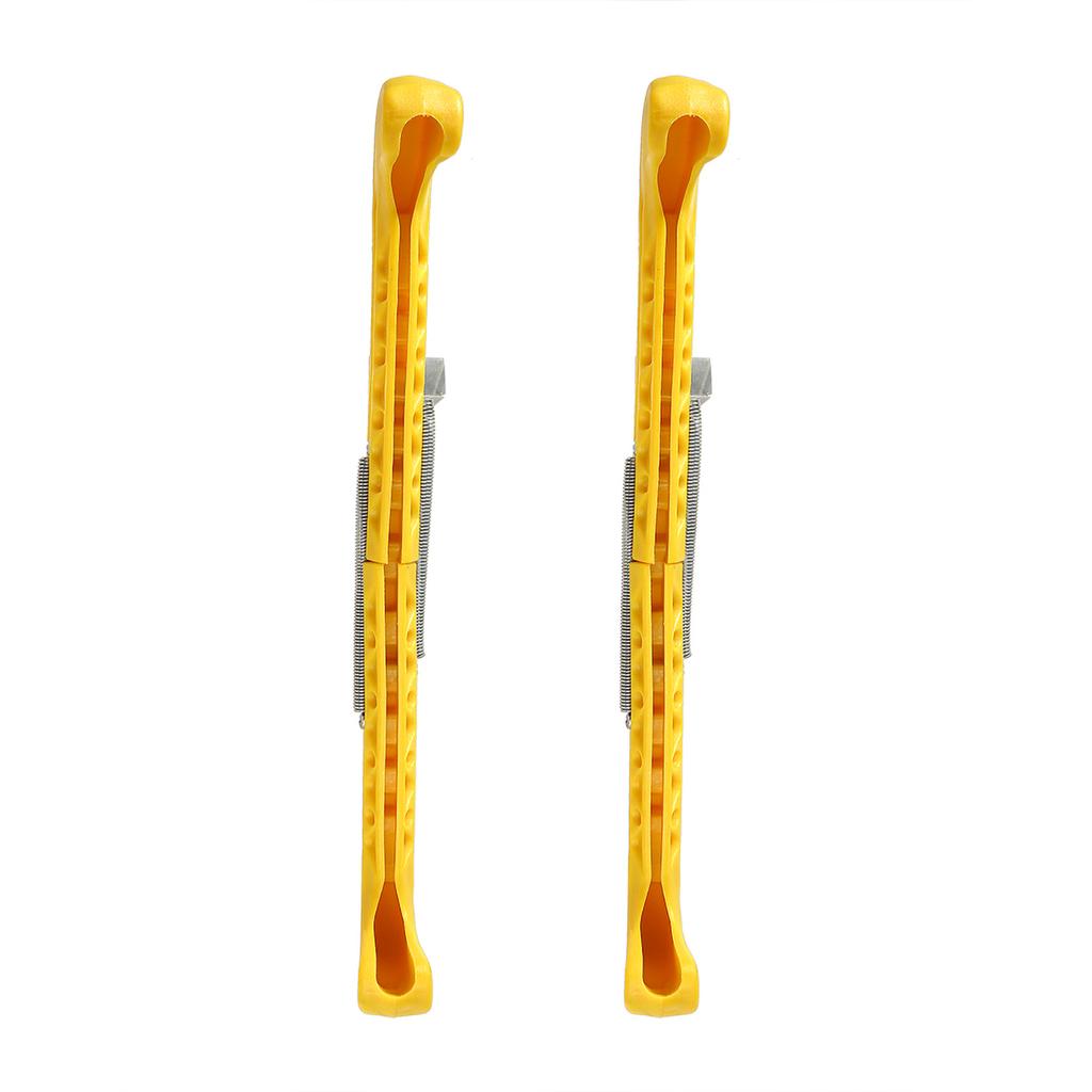 1 Paar Schlittschuhkufenschützer aus Kunststoff mit verstellbarer Feder (blau)