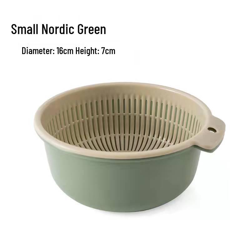 

Набор круглых дуршлагов с двойным дном для печати - 6 штук кухонных корзин для мытья овощей и риса