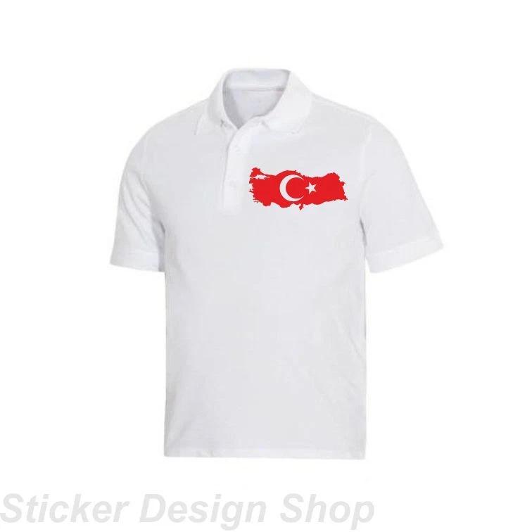Turkey Map with Ay Yildiz T-Shirt Print Iron On Self Iron On Türkiye 2XL