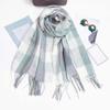 Soft Classic Plaid Scarf Cold-proof Long Neckscarf with Tassel Large Knitted Wool Shawl  Winter