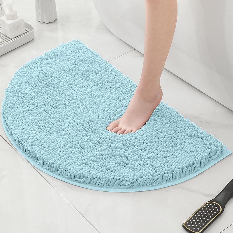 Bathroom Non-Slip Floor Mat Door Mat Absorbent Carpet Bathroom Door Mat Chenier Encrypted Semicircular Foot Mat