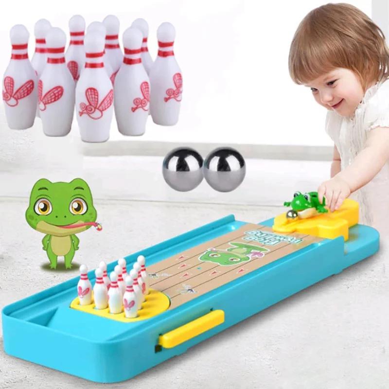 Non-Toxic Frog Bowling Children'S Toy Party Table Interactive Sport Games Educational Kids Gifts Cartoon Mini Bowling Set Toys Table Game