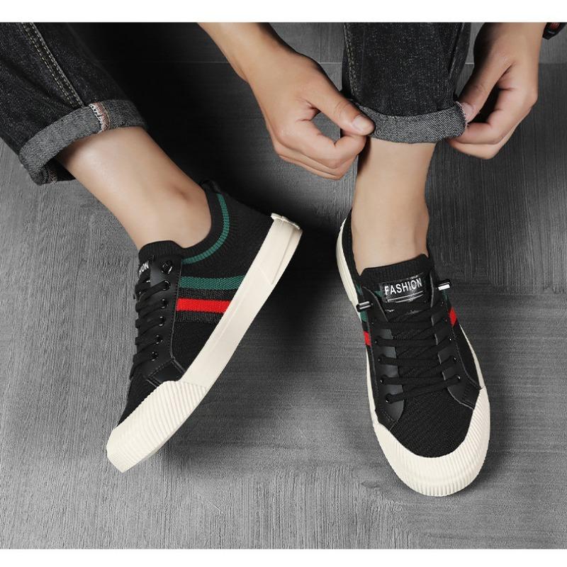 Herren-, Atmungsaktiv, Freizeitschuhe, Leichtgewicht, Gestreiftes Design, Runde Zehenpartie, Bequem, Sport- und Freizeitschuhe