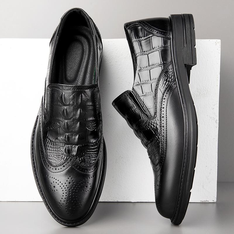 Genuine Leather Slip On Men's Shoes Brand Business Formal Loafers Top Quality Driving Shoes British Style Male Moccasins