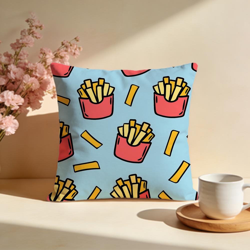 Crispy French Fries Cushion Cover Soft Pillow Cases for Home Bedroom Living Room Sofa