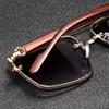 Stylish Vintage Square Metal Shades Women's Original Brand Designer Driving Sunglasses Latest Double Bridge Pilot Sun Eyeglasses