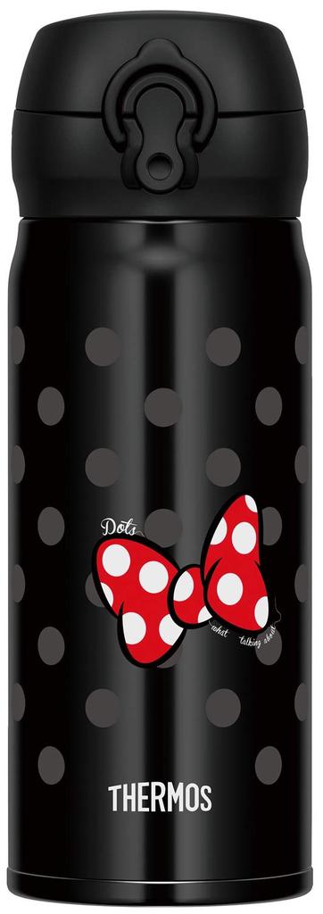Thermos Water Bottle Vacuum Insulated Mobile Mug 400ml Disney Ribbon Black JNL-403DS R-BK