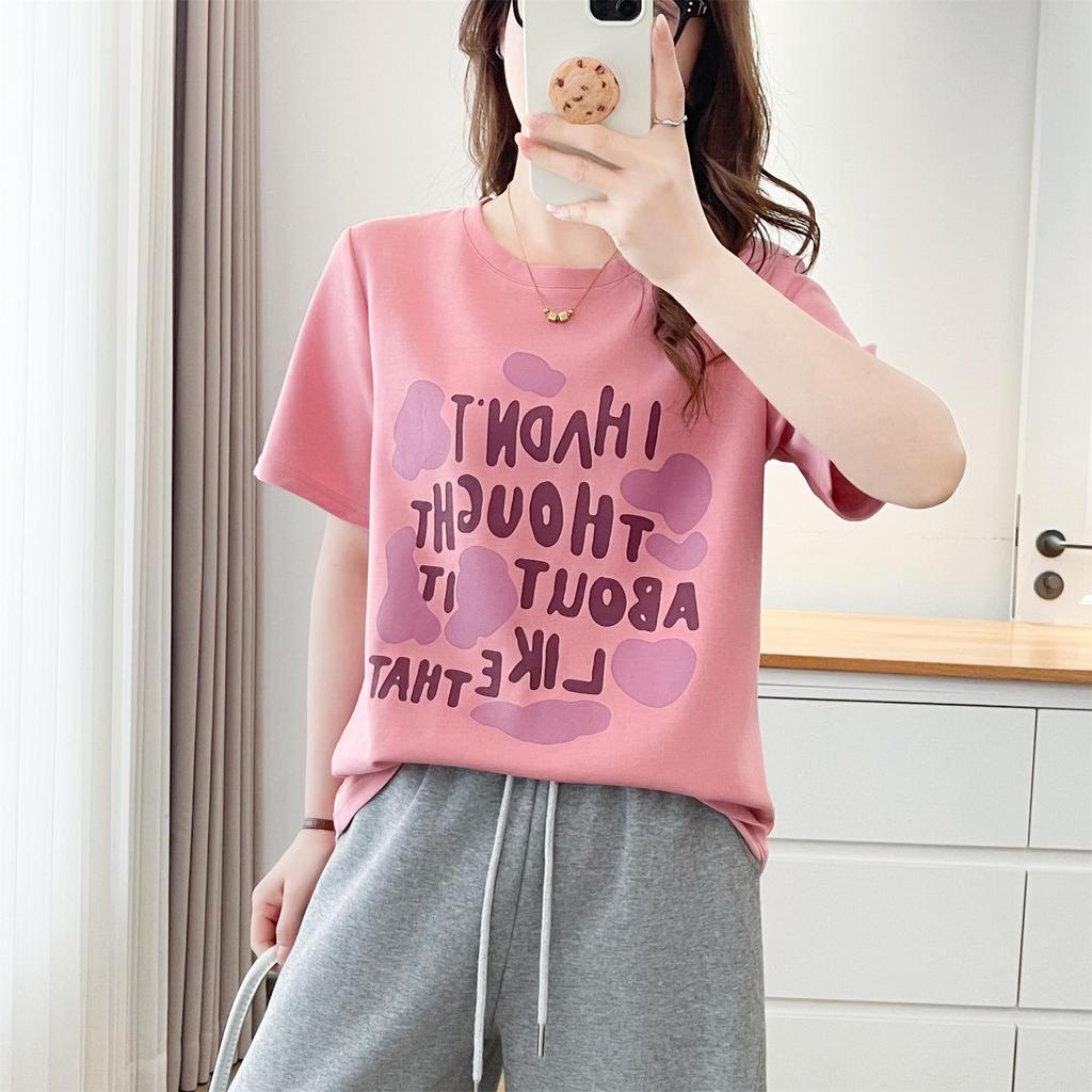 Plus Size Women's Summer 2026 Printed Short Sleeve T-Shirt Pullover 2606