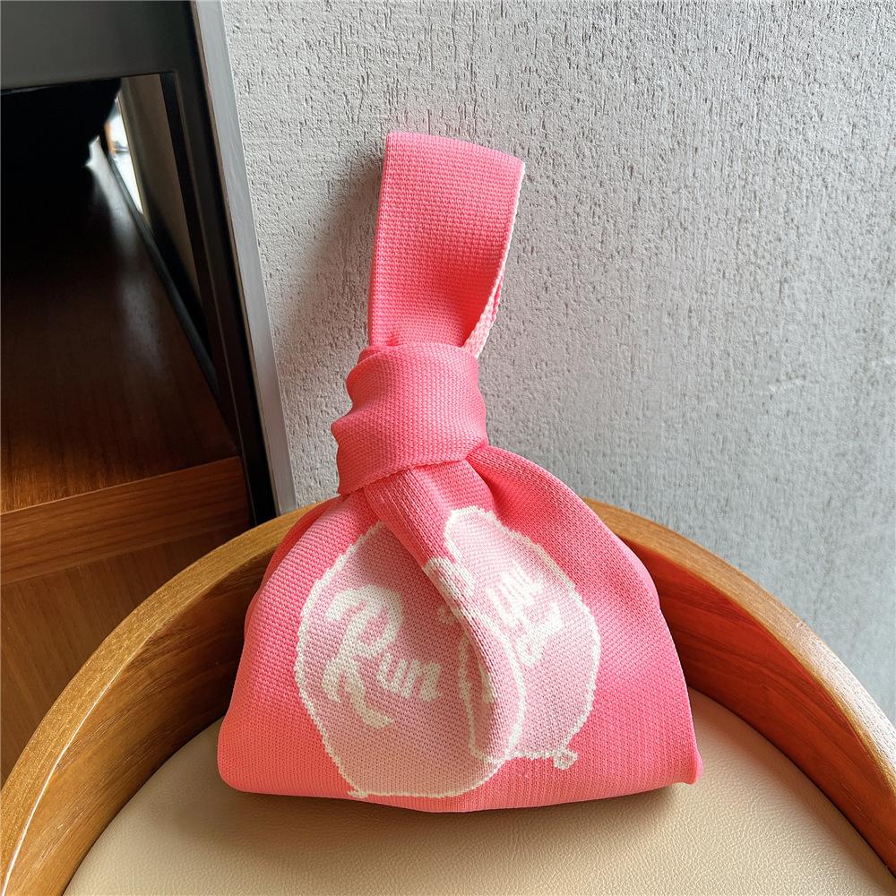 Knitted Mobile Phone Bag For Women In Spring And Autumn Cute Cartoon Versatile One Shoulder Diagonal Cross Bag Travel Coin Purse Small Handbag