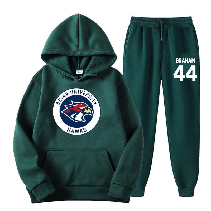 Mens Casual Tracksuit Hoodie Set Sportswear Campus Style Long Sleeve Fall Season