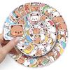 60PCS Kawaii Bubu and Dudu Stickers Cartoon Bear and Panda Sticker for Water Bottle Laptop Skateboard Scrapbook Luggage Kid Toy