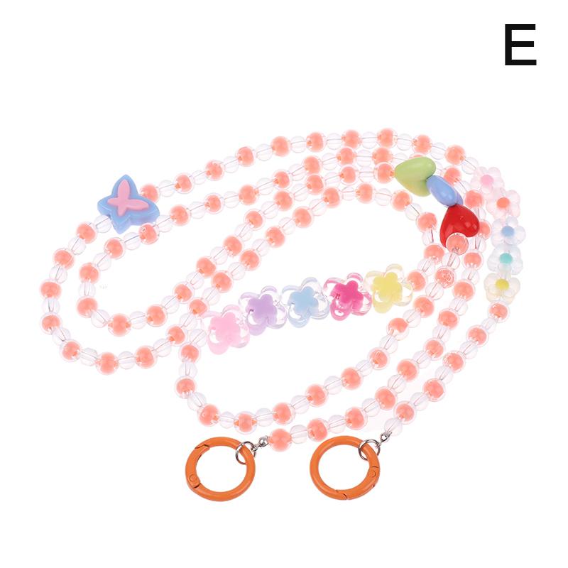 1.2M Crossbody Long Colorful  Beaded Mobile Phone Hanging Chain Mobile Phone Case Lanyard Travel Climbing Rope For Phone