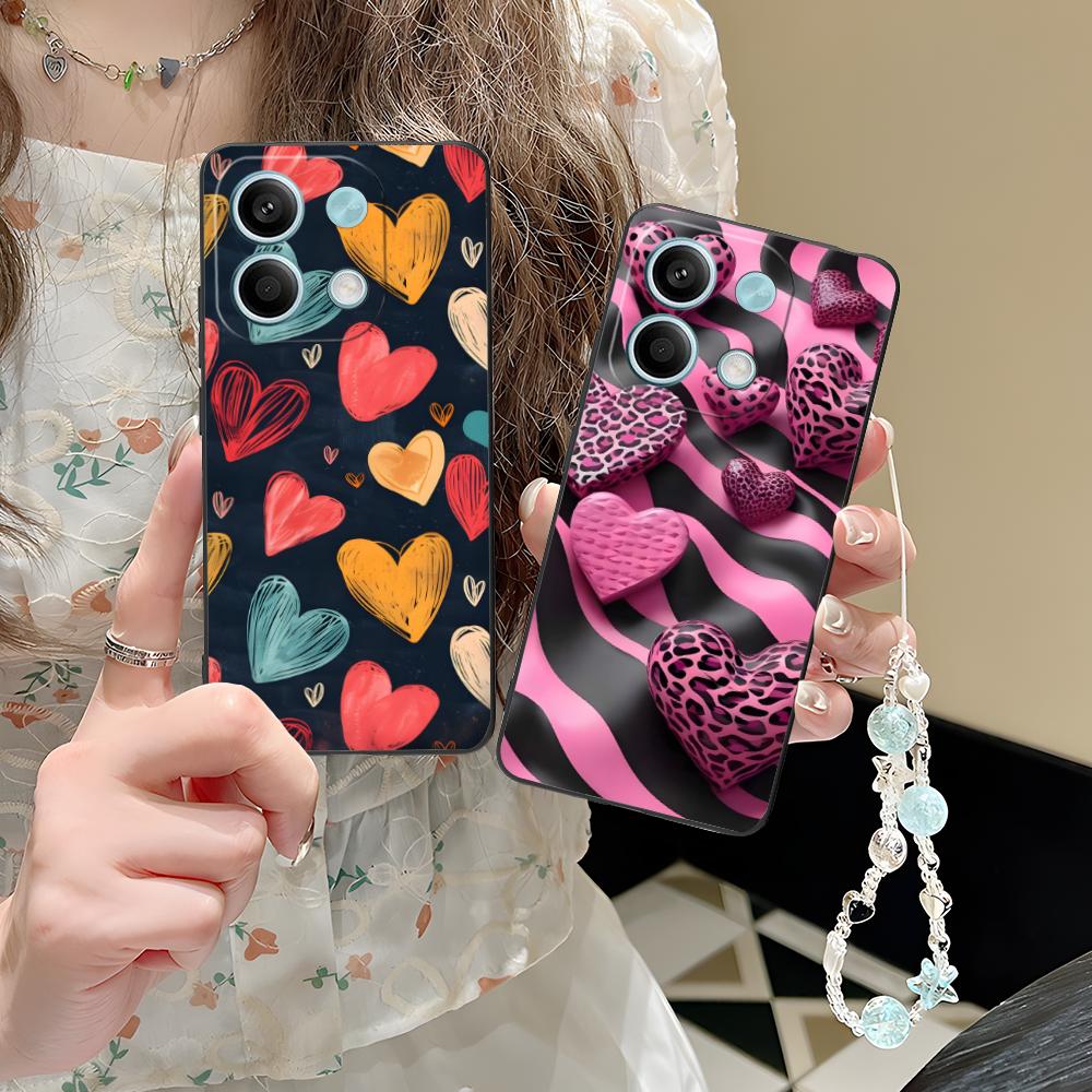 Y2K Glowing Hearts Mobile Phone Case for POCO M7 M6 M5 M4 M3 X7 X6 X5 X4 X3 Pro GT 5G Colorful Printing Cover Luxury Cover