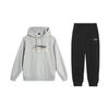Li Ning Logo Letter Hooded Loose Shoulder Long Sleeve Elastic Waist Long Pants Casual Sports Suit Unisex Suit AWDV253-5+AKLSG35-1