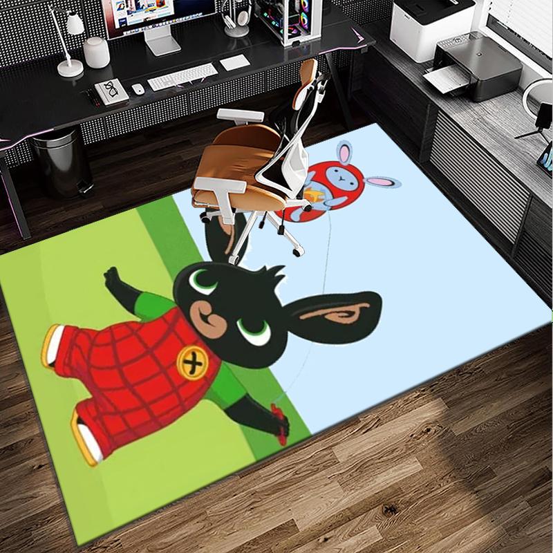 Bunny And Friends Adventure Office Rug Chair Mat, Game Carpet, Suitable for Front Door, Bedroom, Living Room, Desk, Holiday Gift