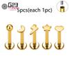 5Pcs/lot Lover Gift ASTM F136 Titanium 16G Cartilage Tragus Earrings Ear Lip Helix Studs Tongue Nail Body Piercing Jewelry
