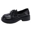 Black Bow Retro Versatile with Skirt Platform Small Leather Shoes Women's 2025 New Spring and Autumn One-pedal Loafers