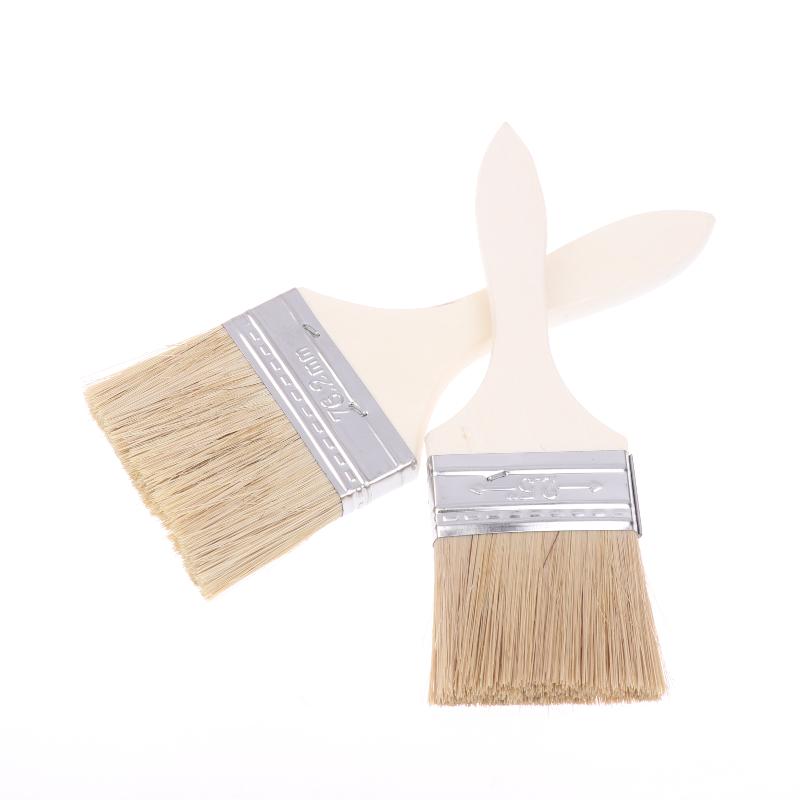10Pcs Glue Application Wooden Handles Paint Brush Pig Mane Brushes Suitable For Art Handicrafts Plastering And Painting