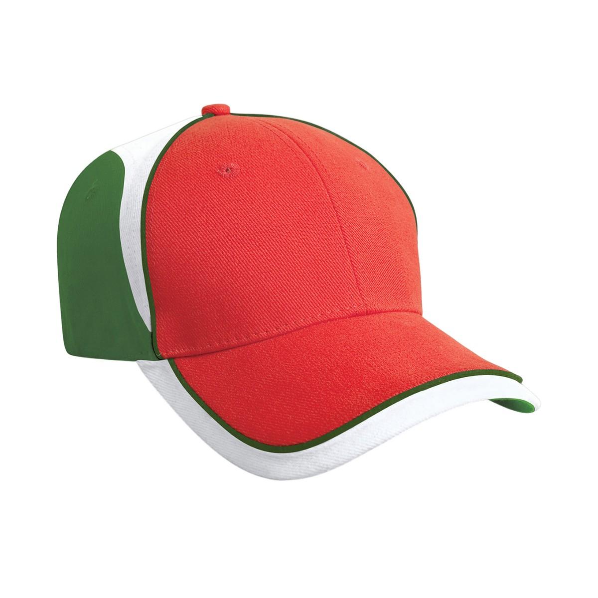 Gorra de béisbol nacional Result Headwear One Size verde/rojo