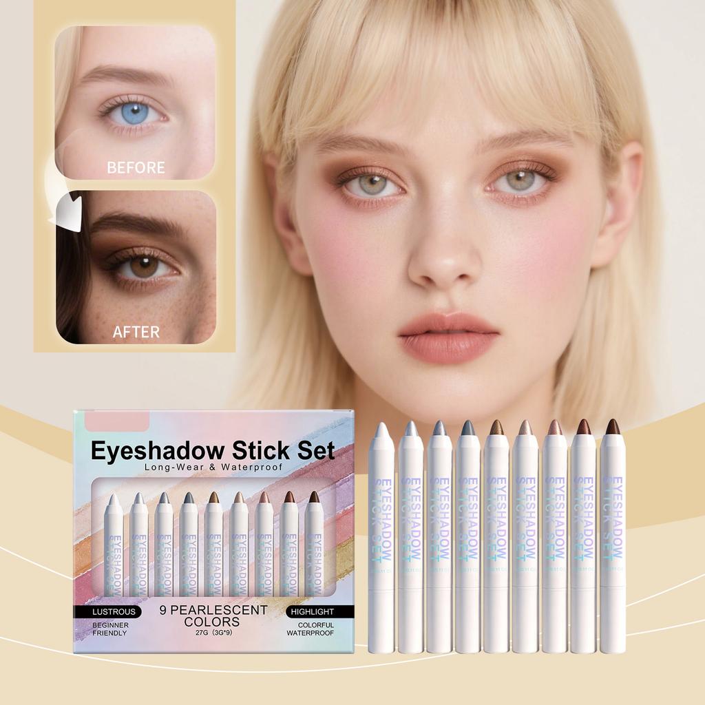 Multi-effect Eyeshadow Stick Set Lightweight, Smooth, Long-Wearing, Soft And Smooth, Lustrous Finish Perfect