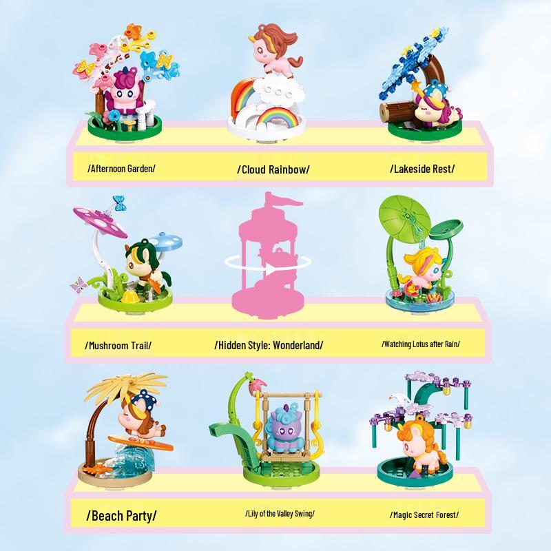 Little Luban Cute Pony Building Blocks - Trendy Educational Toy & Ornament for Boys and Girls Birthday Gifts.