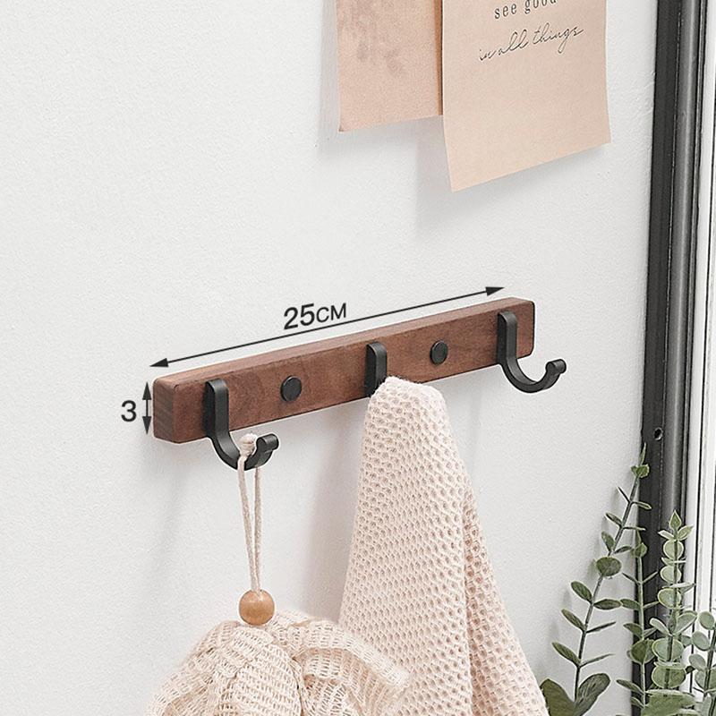 Houten Badkamerhaak Wandmontage Zwart/Wit Toilet Handdoekhaak Kledinghanger Boom Deurhaak Toilet Badkamer Hardware