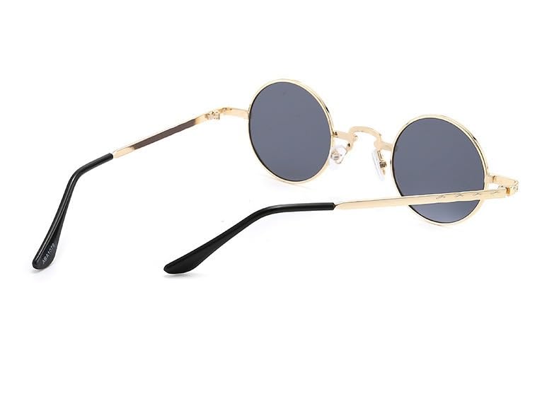 [Karokak] Round Glasses, Retro Metal, Popular, Stylish, Fashionable, Driving, Small, Fashion Glasses, Sunglasses, Men's & Women's, UV400, Unisex