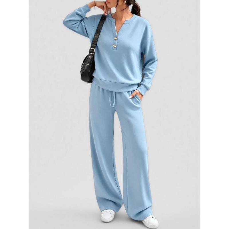 IHUASU Women's Fashion Casual Long Sleeve V Neck Pants Suits