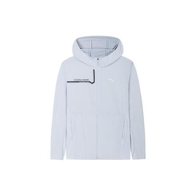 Training Series Letter Zipper Hooded Lightweight Comfortable Sports Jacket Men Jacket Morning-Gray-Blue 152427608-1