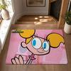Cartoon D-Dexters Laboratory Good Quality Floor Mat Flannel Rug Non Slip Soft Washable Entryway Hallway Bathroom Kitchen Decor