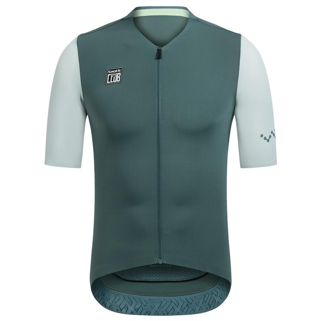Santic Cycling Jersey, Short Sleeve, Cycling Wear, for Cycling, Bicycles, and Road Bikes, Summer (Dark Green, Size M)