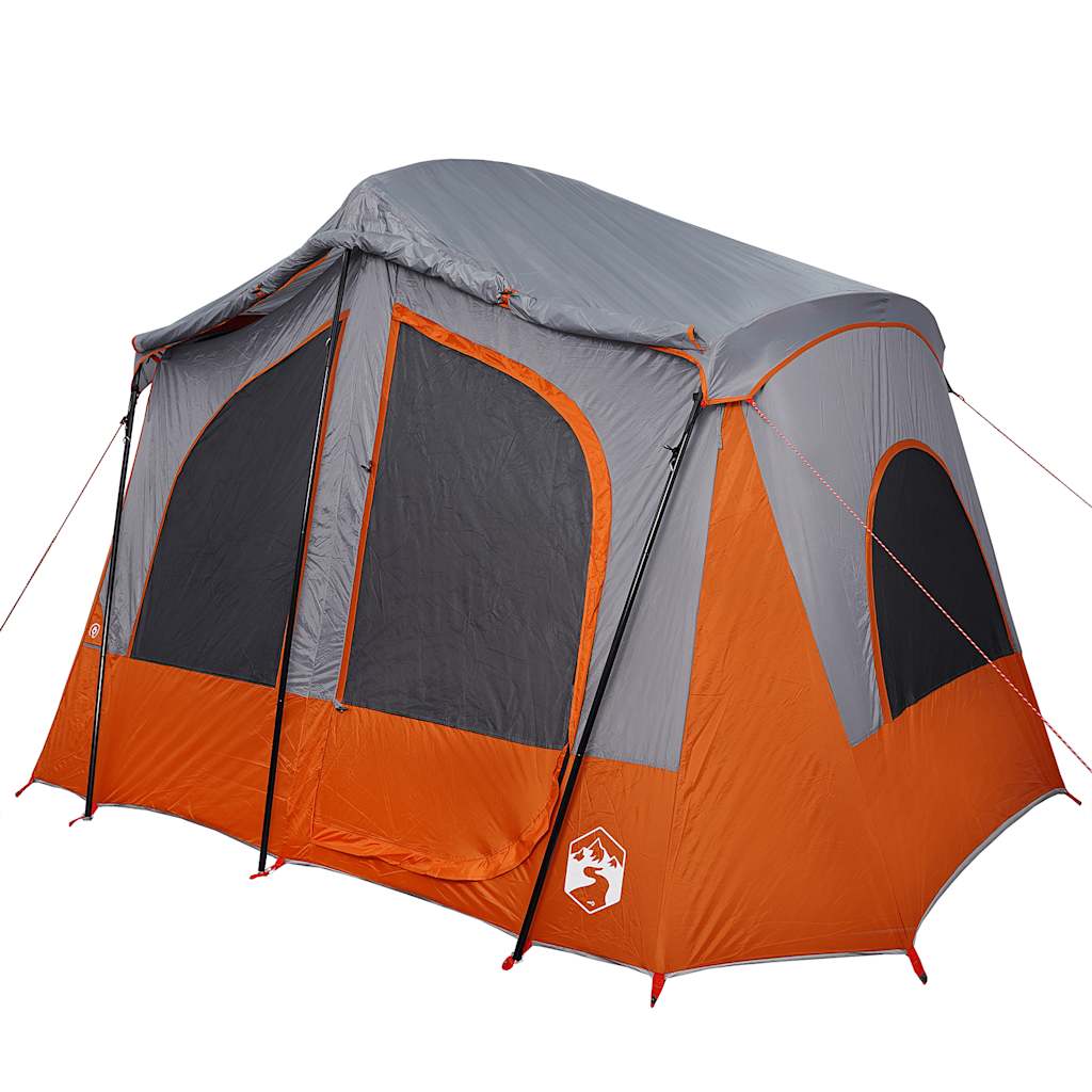Vidaxl Tenda da Campeggio, 5 Persone, Grigio-Arancione, Impermeabile