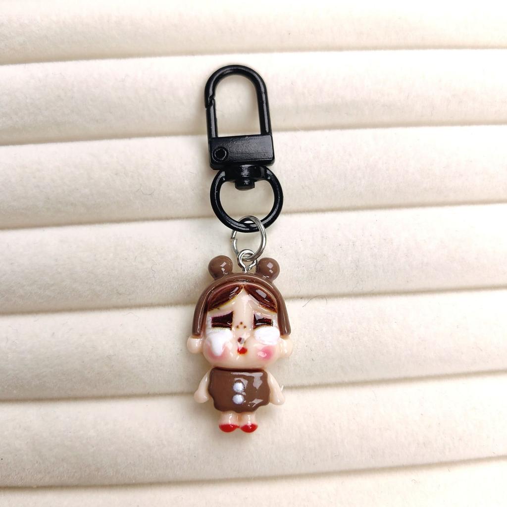 Cute Crying Baby Girl Cure Keychain Mobile Phone Pendant Girl Soft Cute Backpack Jewelry Girlfriend Couple Gift