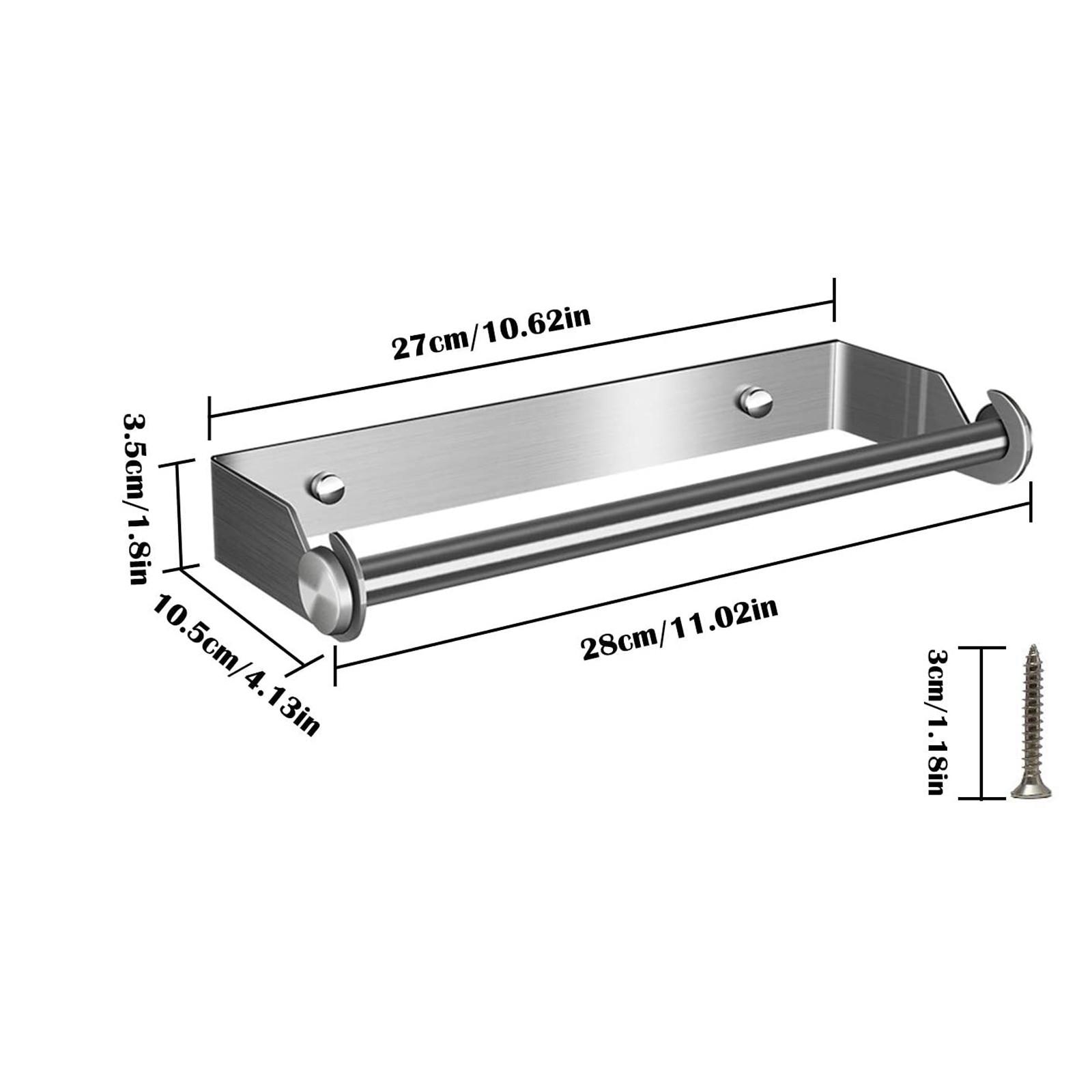 HANFU Keukenrolhouder aan de muur gemonteerd, keukenpapier handdoekenrek zelfklevend zonder boren, aluminium keukenrolhouders met ruime opbergplank voor keuken badkamer, 34 cm, zwart HANFU Keukenrolhouder aan de muur gemonteerd, keukenpapier handdoekenrek zelfklevend zonder boren, aluminium keukenrolhouders met ruime opbergplank voor keuken badkamer, 34 cm, zwart