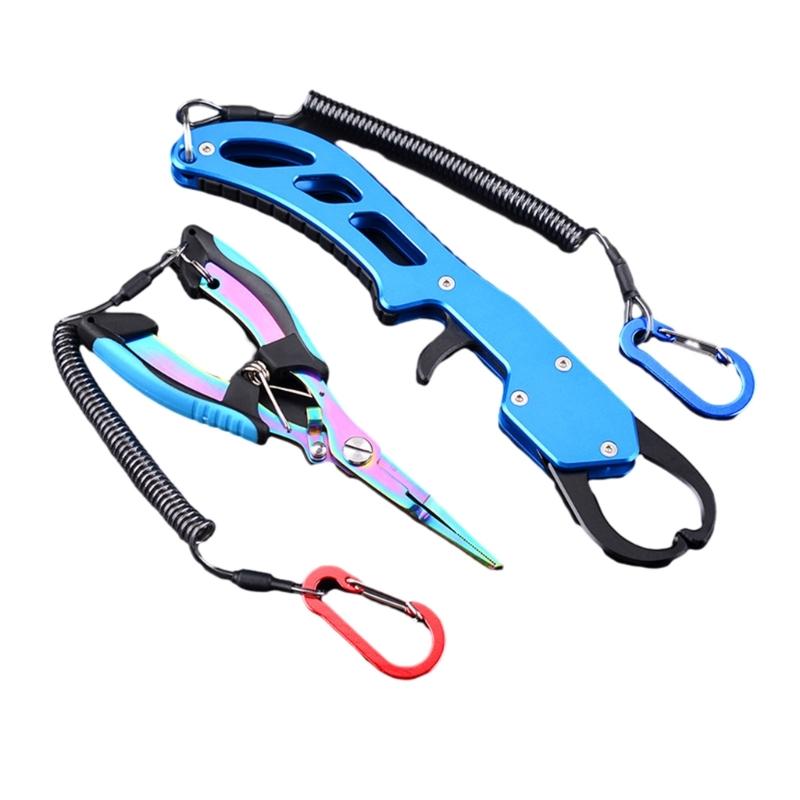 Multi-Function Fishing Pliers Fish Lip Grippers Hook Remover Portable Fishing Lines Cutter Scissors Comfortable Grip