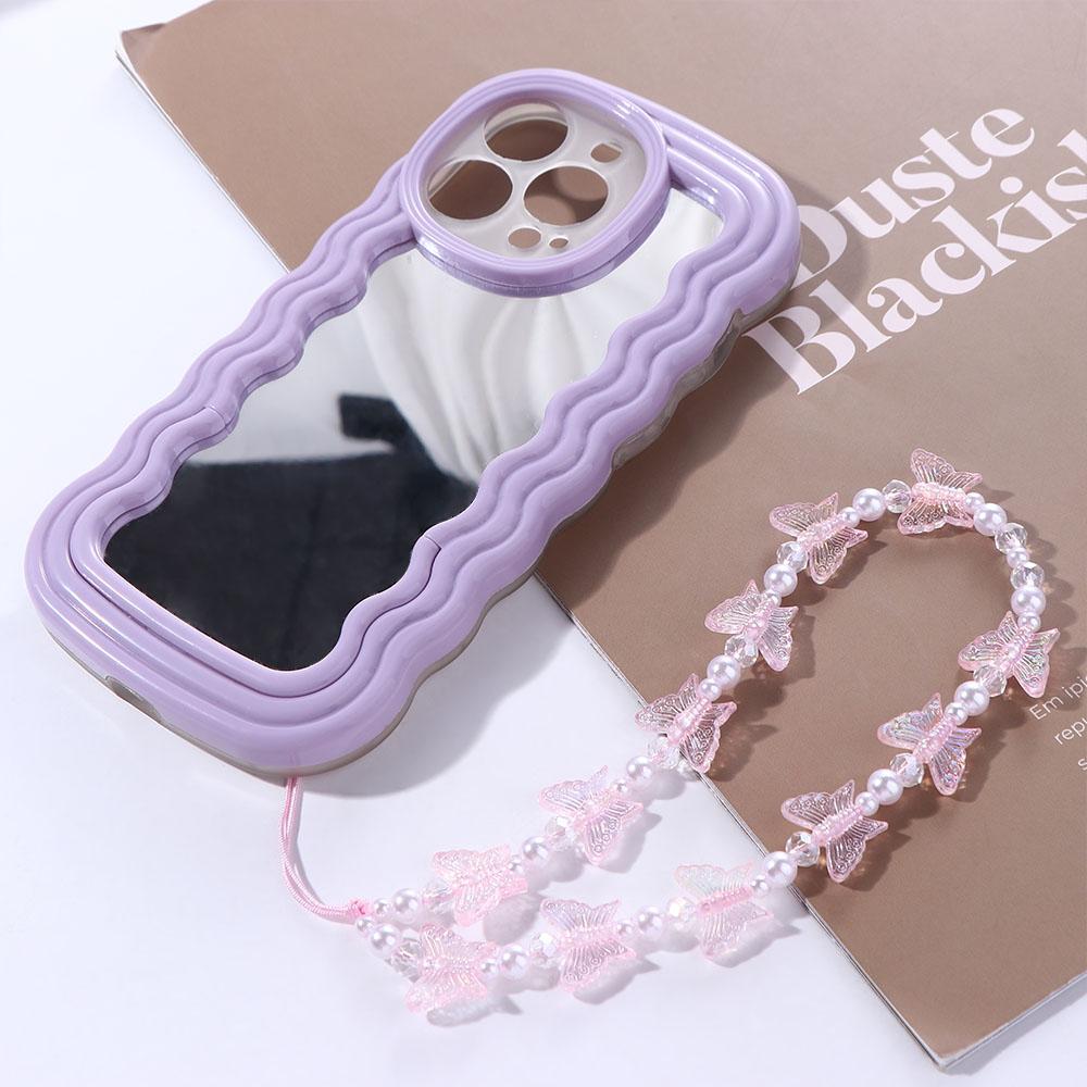 Lanyard Charming Telephone Jewelry Anti-Lost Rope Butterfly Phone Chains Mobile Strap Beaded Chain