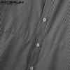 INCERUN Männer Frühling Herbst Gestreiften Langarm Shirts Casual Buttons Up Tops