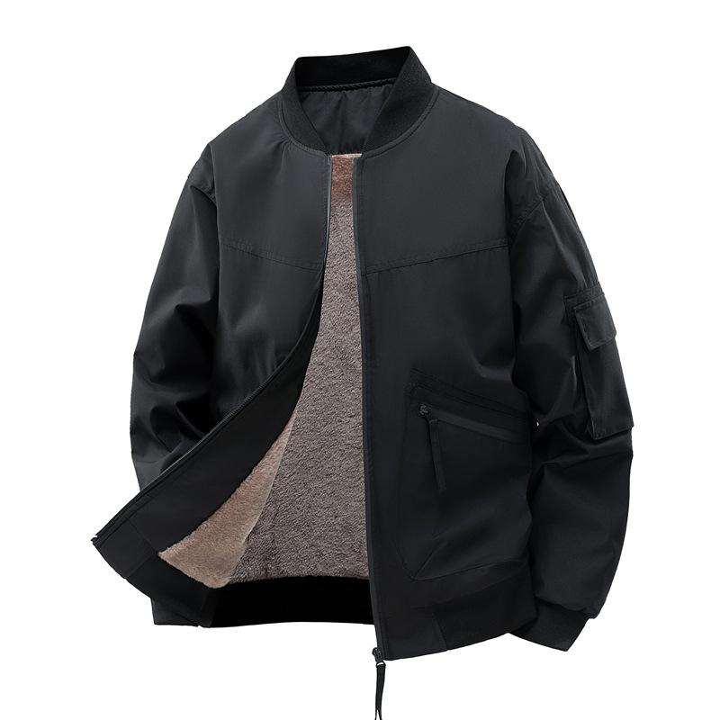 Plush Thickened Jacket for Men Spring and Autumn Loose Trend American Casual Retro Baseball Uniform Jacket for Men