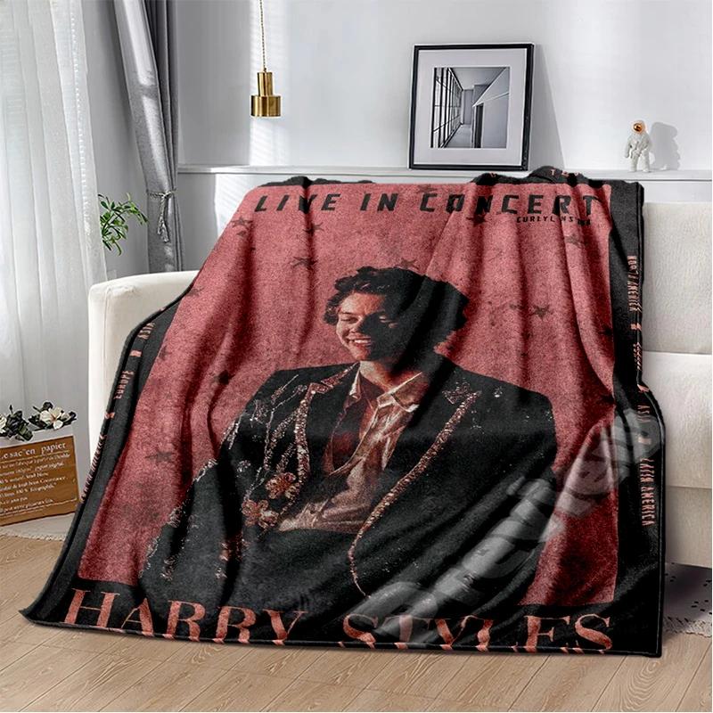 29 Stili Harry Styles Cantante Stella Morbida Coperta di Flanella per Letti Camera da Letto Divano Picnic, Coperta Plaid per Tempo Libero Riposo Regalo