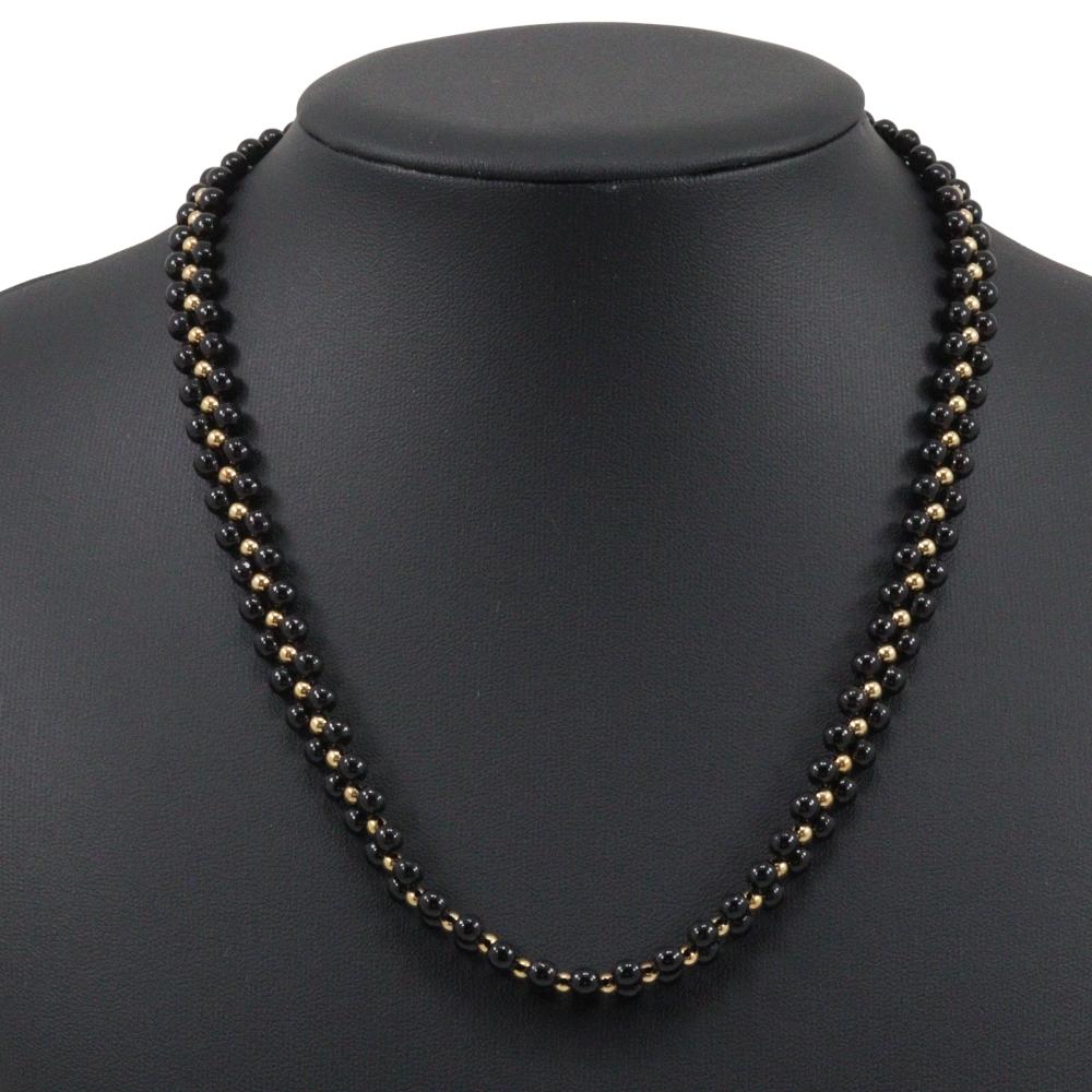 Necklace black K18 yellow gold/Coral 8.3g Women Used