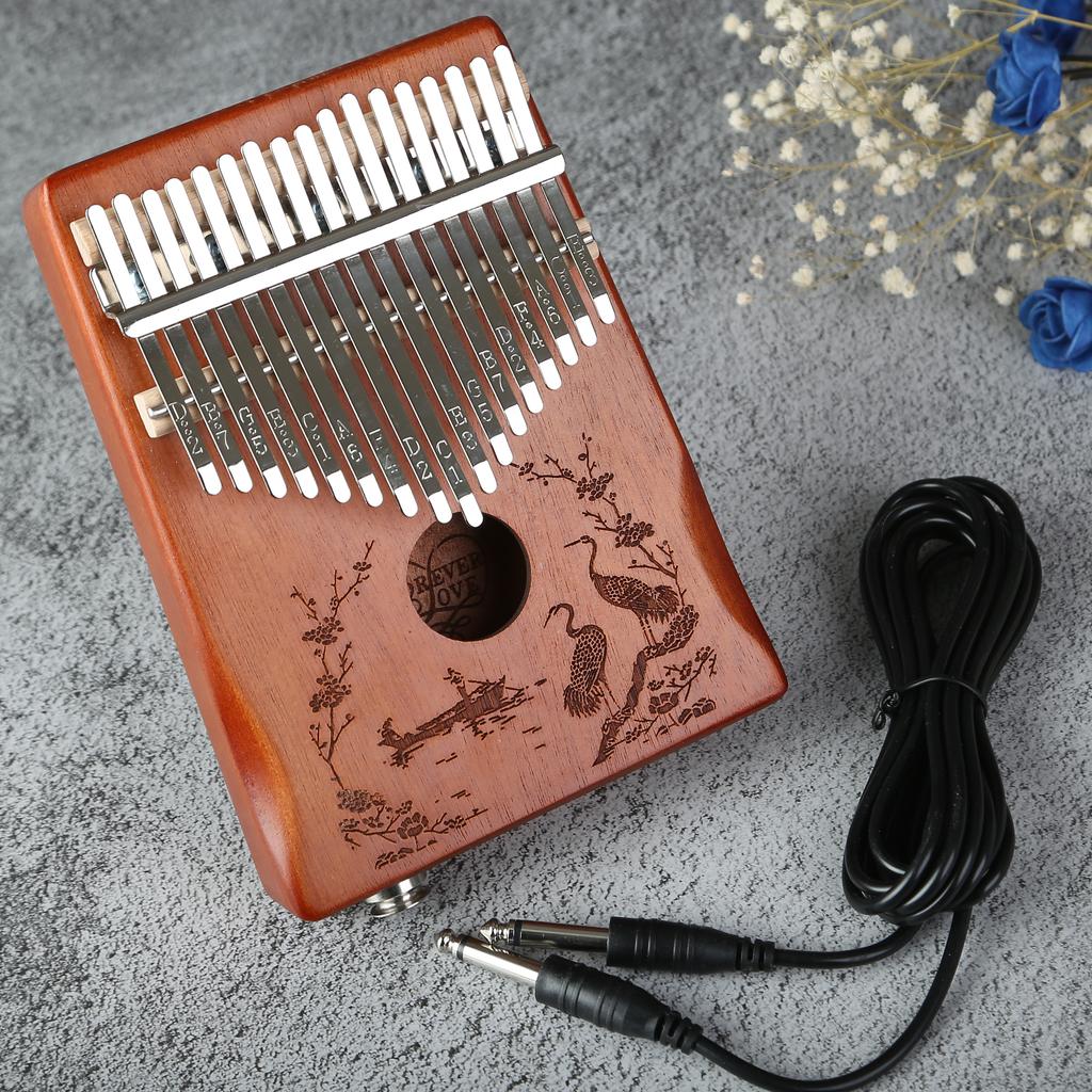 Thumb Piano Finger Electric Box Perform Style 21Tone Manual Tune 17keys Kalimba Can Be Connected To Audio Birthday Festival Gift