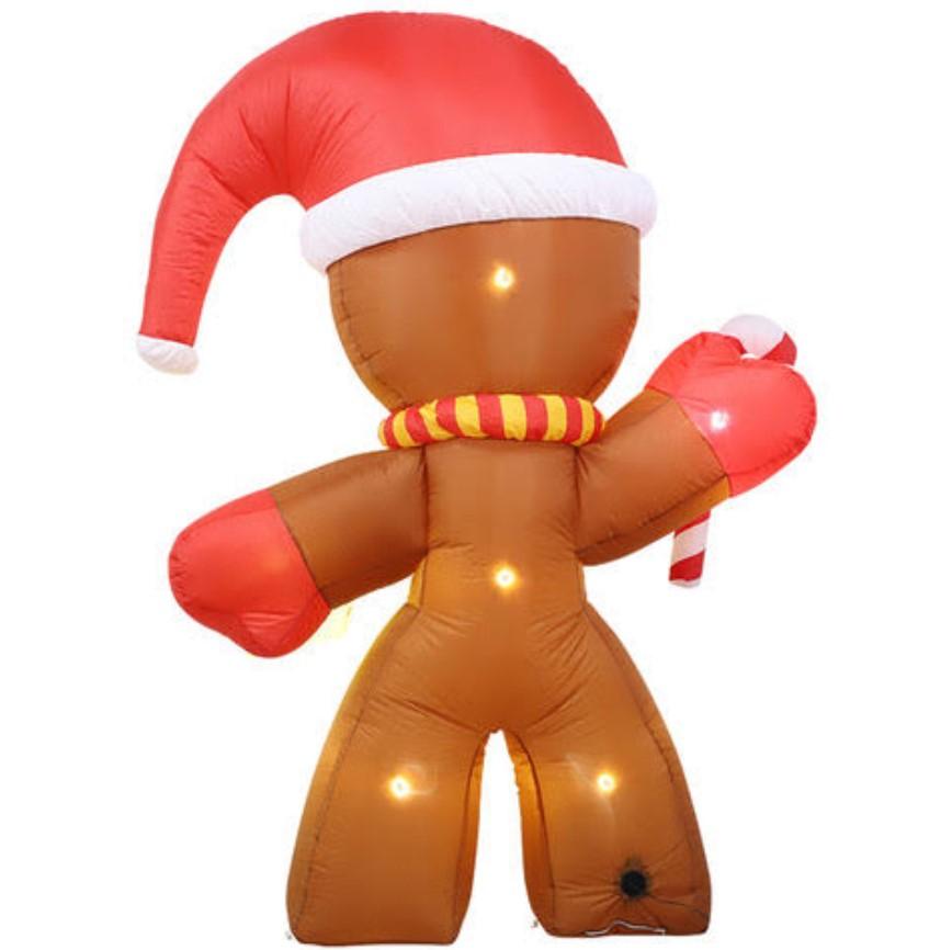 Inflatable Gingerbread Man Cookies StarryLights 240 Cm - a Large, Christmas Decoration for the Garden and Home
