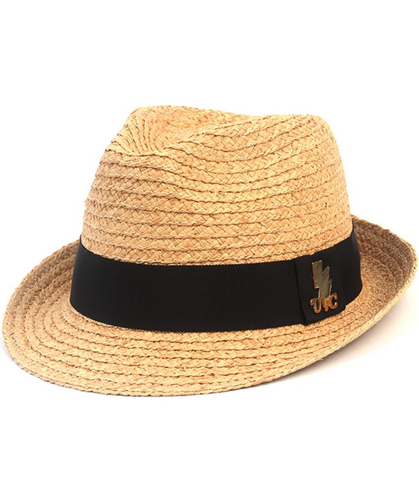 Yunibeosyeolkemiseuteuli Bu Raffia Line Beige Fedora Summer Hat