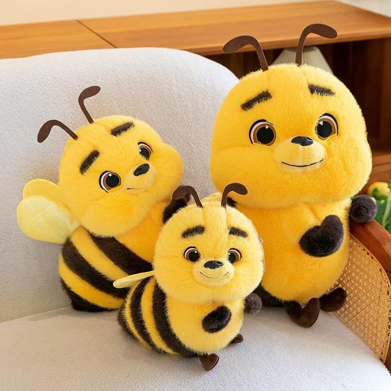 Cute Big-eyed Yellow Bee Plush, Soft Cuddly Doll for Home Decor and Birthday Gifts