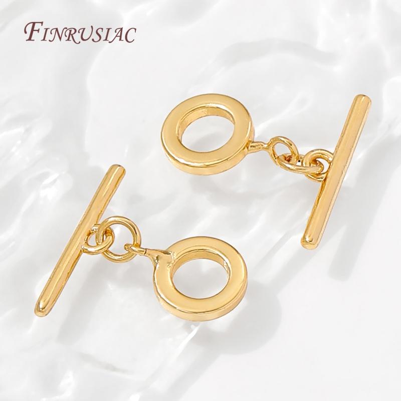 14K Gold Plated OT Clasps,Toggle Clasps For Jewelry Making,Round OT Clasp Connectors For Necklaces Bracelets Findings