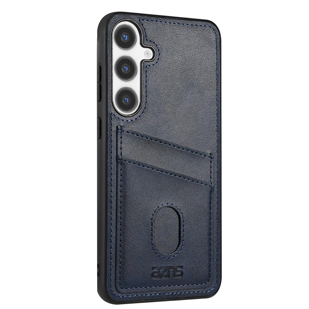 AZNS K1 Series For Samsung Galaxy S24 FE Case Calf Texture Anti-Drop PU+TPU Phone Cover with 2 Card Slot