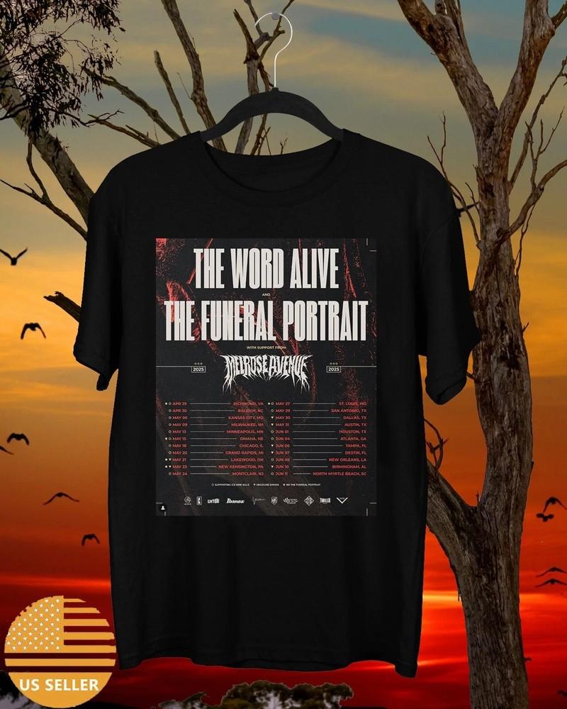 The Word Alive THE FUNERAL PORTRAIT TOUR 2025 Размер S-3XL Унисекс Футболка S