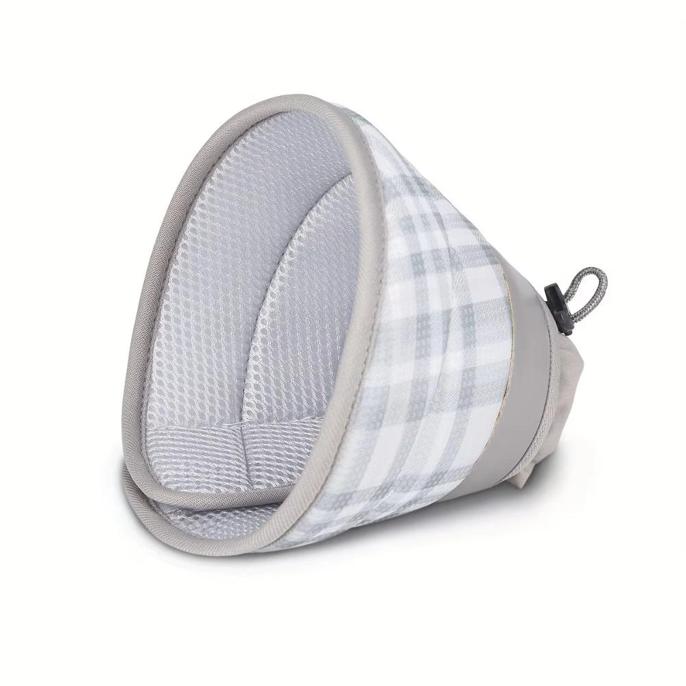 

Adjustable Design Dog Protective Cover Plaid Pattern Pet Neck Cone Dog Head Protector Cats Spaying S сірий