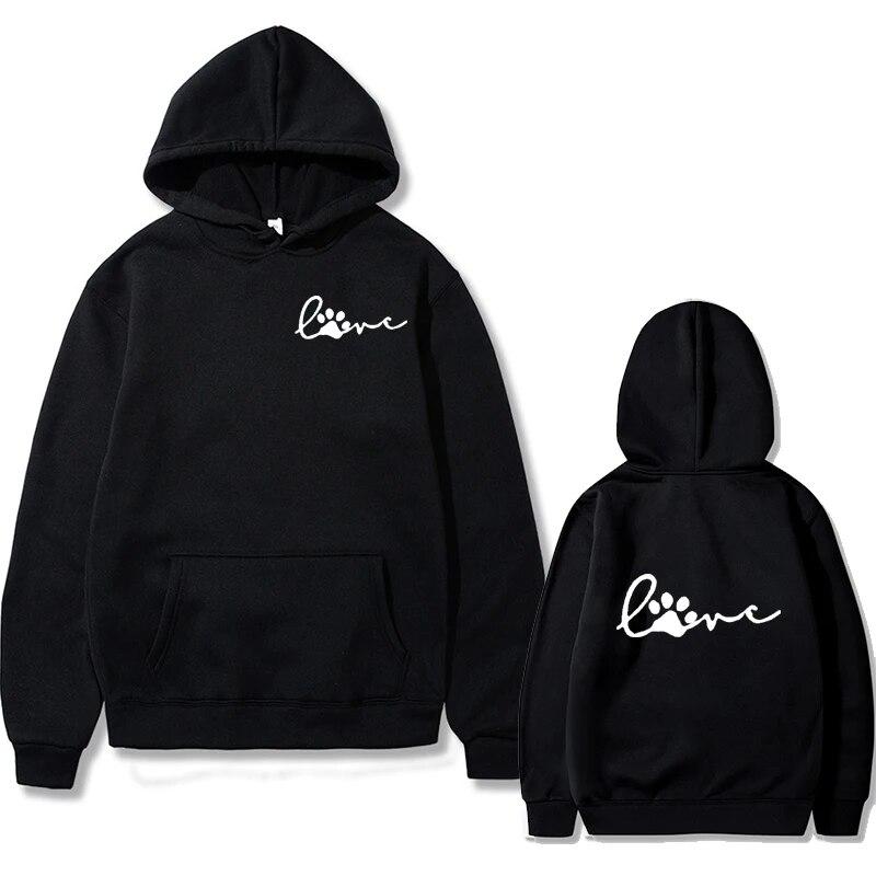 Little Bear Footprints Print Women Hoodies Sweatshirts Pullover Print Sweatshirt Casual Clothing Loose Tops Outerwear Tracksuit S